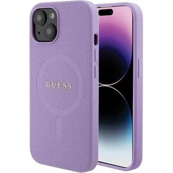 Guess GUHMP15SPSAHMCU iPhone 15 6.1 purple/purple hardcase Saffiano MagSafe - (GUE003278-0)