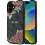 Guess GUHMP16SP4ROPEMCK iPhone 16 6.1 black/black hardcase 4G Flowers Print MagSafe - (GUE004228-0)