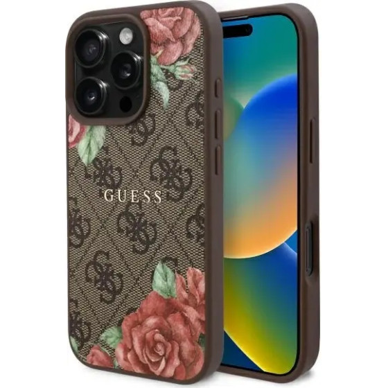 Guess GUHMP16XP4ROPEMCW iPhone 16 Pro Max 6.9 brown/brown hardcase 4G Flowers Print MagSafe - (GUE004233-0)