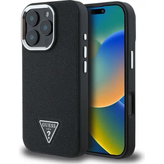 Guess GUHMP16XPGTSPSK iPhone 16 Pro Max 6.3 black/black hardcase Grained Triangle MagSafe - (GUE004149-0)