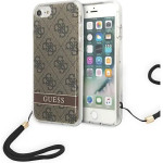 Guess GUOHCI8H4STW iPhone SE 2022 / SE 2020 / 7/ 8 brown/brown hardcase 4G Print Strap - (GUE002069-0)
