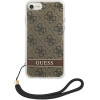 Guess GUOHCI8H4STW iPhone SE 2022 / SE 2020 / 7/ 8 brown/brown hardcase 4G Print Strap - (GUE002069-0)