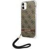 Guess GUOHCN61H4STW iPhone 11 brown/brown hardcase 4G Print Strap - (GUE002067-0)
