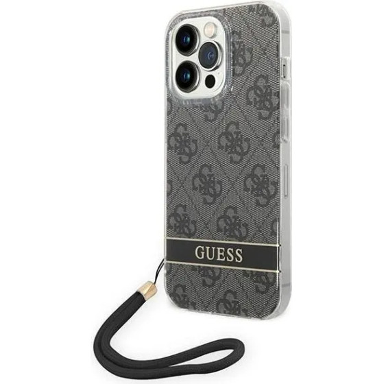 Guess GUOHCP14LH4STK iPhone 14 Pro 6.1 black / black hardcase 4G Print Strap - (GUE002120-0)