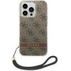 Guess GUOHCP14LH4STW iPhone 14 Pro 6.1 brown / brown hardcase 4G Print Strap - (GUE002124-0)