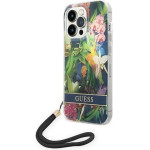 Guess GUOHCP14LHFLSB iPhone 14 Pro 6.1 blue / blue hardcase Flower Strap - (GUE002136-0)
