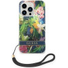 Guess GUOHCP14LHFLSB iPhone 14 Pro 6.1 blue / blue hardcase Flower Strap - (GUE002136-0)