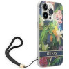 Guess GUOHCP14LHFLSB iPhone 14 Pro 6.1 blue / blue hardcase Flower Strap - (GUE002136-0)