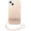 Guess GUOHCP14MH4STP iPhone 14 Plus 6.7 pink / pink hardcase 4G Print Strap - (GUE002127-0)