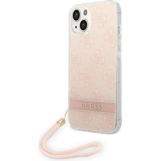 Guess GUOHCP14MH4STP iPhone 14 Plus 6.7 pink / pink hardcase 4G Print Strap - (GUE002127-0)