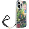 Guess GUOHCP14XHFLSB iPhone 14 Pro Max 6.7 blue / blue hardcase Flower Strap - (GUE002137-0)