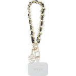 Guess GUOUCHSAMC4K Universal Hand Strap Case - Black Saffiano Chain 4G Charm - (GUE002944-0)