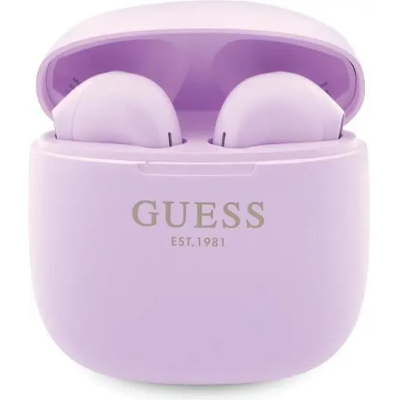 Guess GUTWST26PSU TWS Bluetooth headphones + docking station - purple Classic EST Logo - (GUE002958-0)