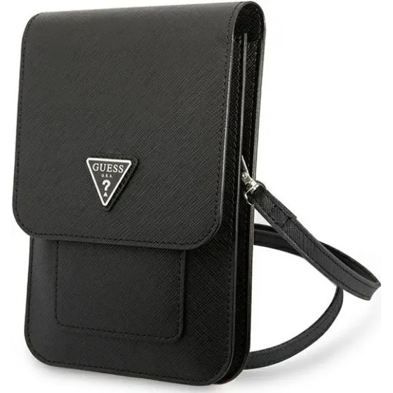 Guess Handbag GUWBSATMBK black / black Saffiano Triangle - (GUE002049-0)