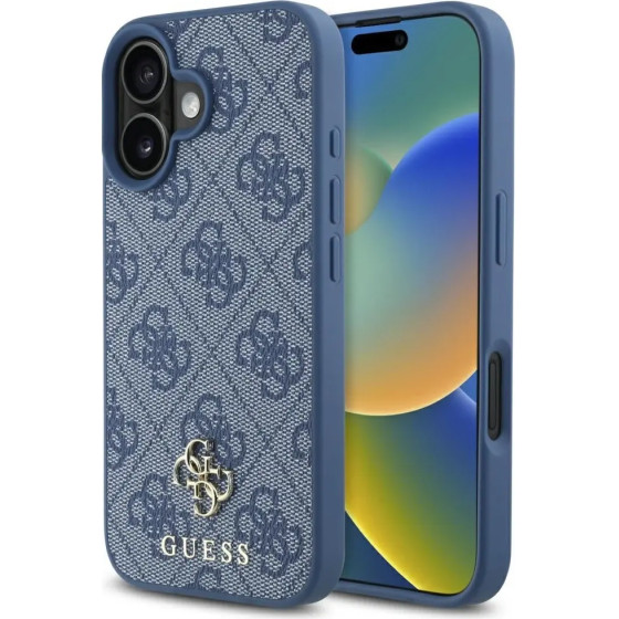 Guess HC PU 4G Small 4G and Classic Case for iPhone 16 MagSafe - Blue - (GUE004369-0)