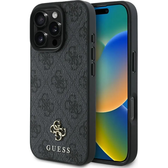 Guess HC PU 4G Small 4G and Classic Case for iPhone 16 Pro Max MagSafe - Black - (GUE004366-0)