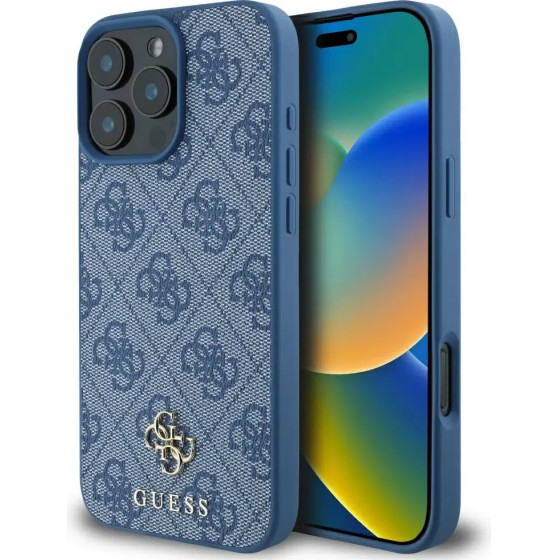 Guess HC PU 4G Small 4G and Classic Case for iPhone 16 Pro Max MagSafe - Blue - (GUE004371-0)