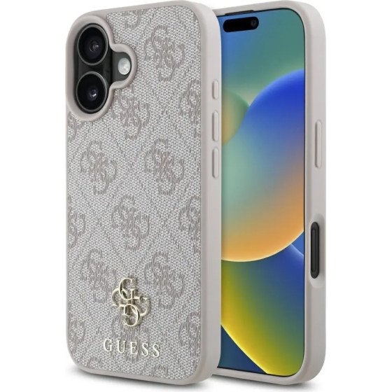 Guess HC PU 4G Small 4G and Classic iPhone 16 MagSafe Case - Pink - (GUE004368-0)