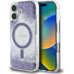 Guess HC Resin Bottom Glitter MagSafe case for iPhone 16 - purple - (GUE004359-0)