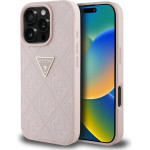 Guess Hot Stamp 4G Pattern Triangle Metal Logo iPhone 16 Pro Case - Pink - (GUE004410-0)