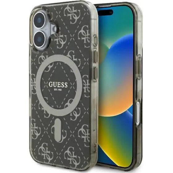 Guess IML 4G Background MagSafe iPhone 16 Plus Case - Brown - (GUE003969-0)
