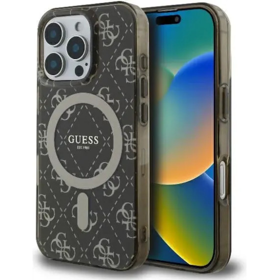 Guess IML 4G Background MagSafe iPhone 16 Pro Case - Brown - (GUE003970-0)