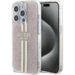 Guess IML 4G Gold Stripe case for iPhone 14 Pro Max - pink - (GUE003519-0)