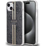 Guess IML 4G Gold Stripe case for iPhone 15 Plus / 14 Plus - black - (GUE003512-0)