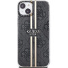 Guess IML 4G Gold Stripe case for iPhone 15 Plus / 14 Plus - black - (GUE003512-0)