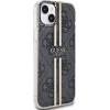 Guess IML 4G Gold Stripe case for iPhone 15 Plus / 14 Plus - black - (GUE003512-0)