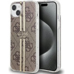 Guess IML 4G Gold Stripe case for iPhone 15 Plus / 14 Plus - brown - (GUE003516-0)