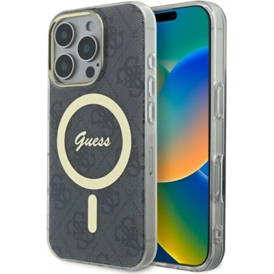 Guess IML 4G MagSafe Case for iPhone 16 Pro Max - Black - (GUE004030-0)