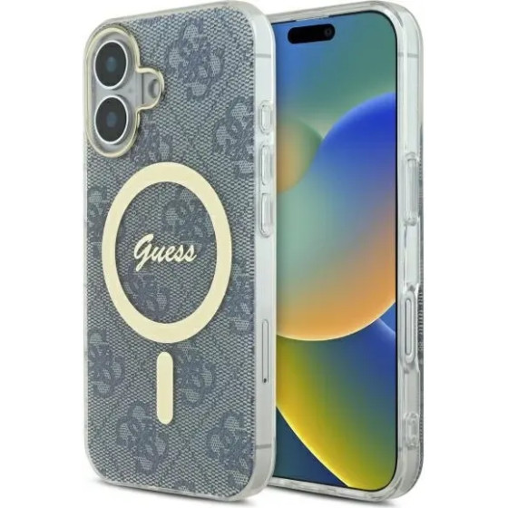 Guess IML 4G MagSafe iPhone 16 Case - Blue - (GUE004034-0)