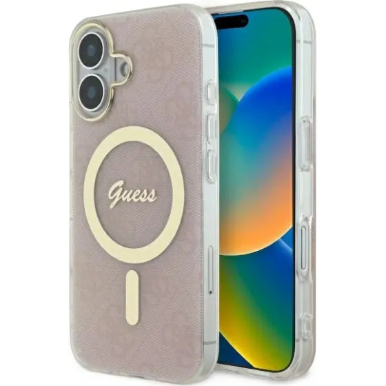 Guess IML 4G MagSafe iPhone 16 Case - Pink - (GUE004037-0)