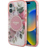 Guess IML Flower & Tonal Circle MagSafe iPhone 16 Case - Pink - (GUE003996-0)