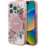 Guess IML Flower & Tonal Circle MagSafe iPhone 16 Pro Max Case - Pink - (GUE003999-0)