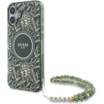 Guess IML Flowers Allover Electro With Pearl Strap MagSafe case for iPhone 16 Plus - green - (GUE003950-0)