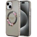 Guess IML Flowers Wreath MagSafe case for iPhone 15 / 14 / 13 - black - (GUE003627-0)