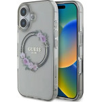Guess IML Flowers Wreath MagSafe case for iPhone 16 - black - (GUE003894-0)