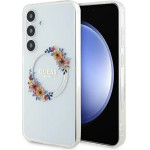 Guess IML Flowers Wreath MagSafe case for Samsung Galaxy S24+ - transparent - (GUE003678-0)