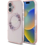 Guess IML Flowers Wreath MagSafe iPhone 16 Case - Pink - (GUE004043-0)