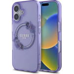 Guess IML Flowers Wreath MagSafe iPhone 16 Case - Purple - (GUE004044-0)