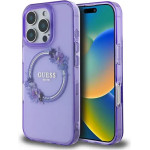 Guess IML Flowers Wreath MagSafe iPhone 16 Pro Case - Purple - (GUE003897-0)