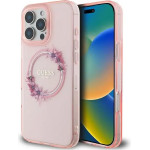 Guess IML Flowers Wreath MagSafe iPhone 16 Pro Max Case - Pink - (GUE004071-0)
