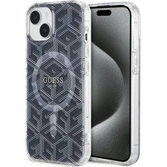 Guess IML GCube MagSafe case for iPhone 15 Plus / 14 Plus - black - (GUE003500-0)