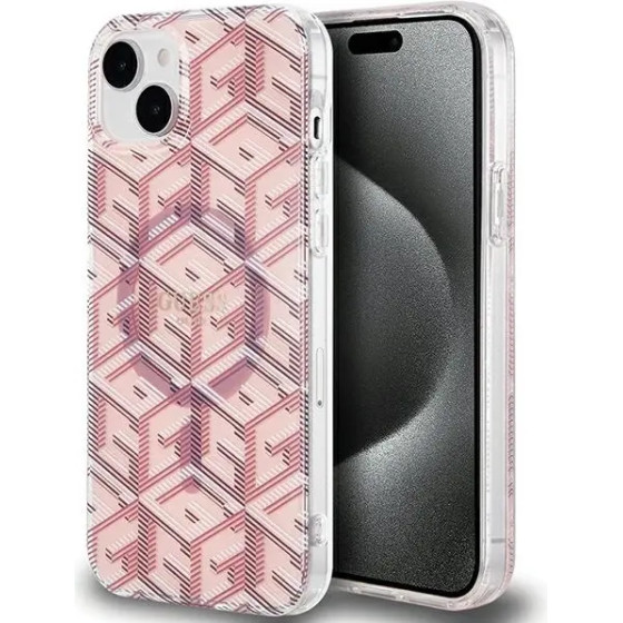 Guess IML GCube MagSafe case for iPhone 15 Plus / 14 Plus - pink - (GUE003504-0)