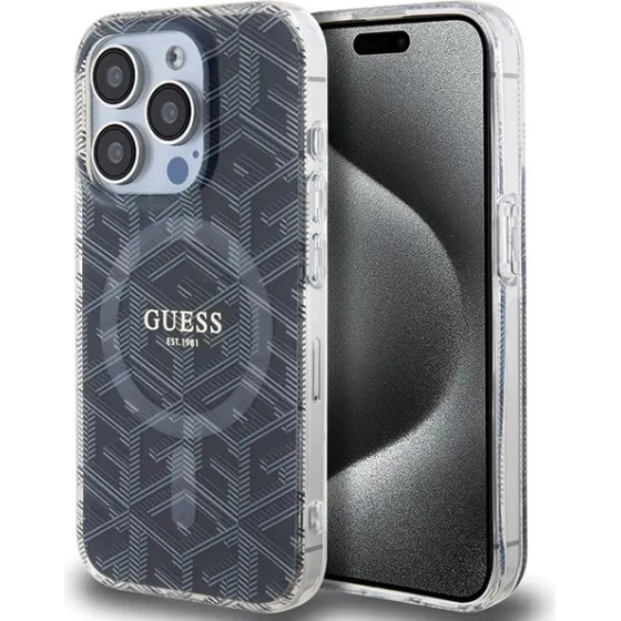 Guess IML GCube MagSafe case for iPhone 15 Pro - black - (GUE003501-0)