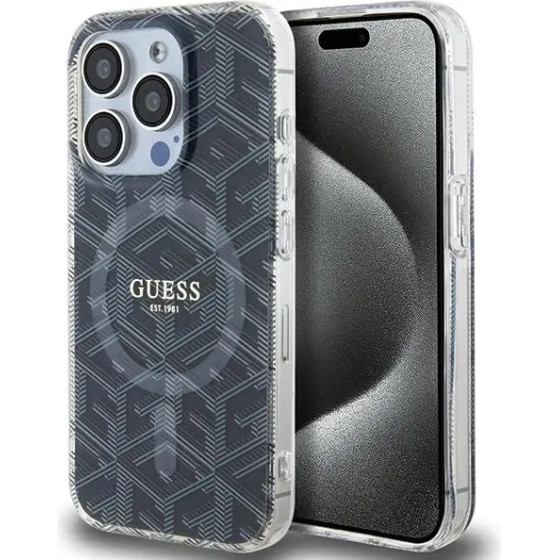 Guess IML GCube MagSafe case for iPhone 15 Pro Max - black - (GUE003502-0)