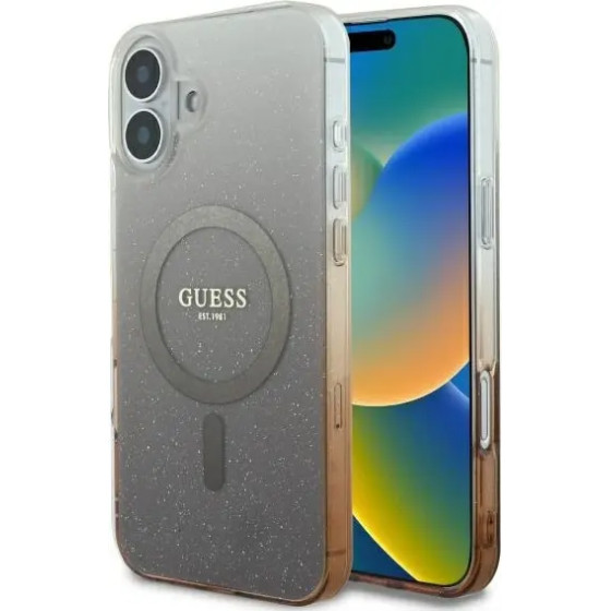 Guess IML Glitter Gradient MagSafe iPhone 16 Case - Brown - (GUE003960-0)