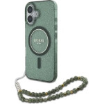 Guess IML Glitter With Pearl Strap MagSafe case for iPhone 16 Plus - green - (GUE003926-0)